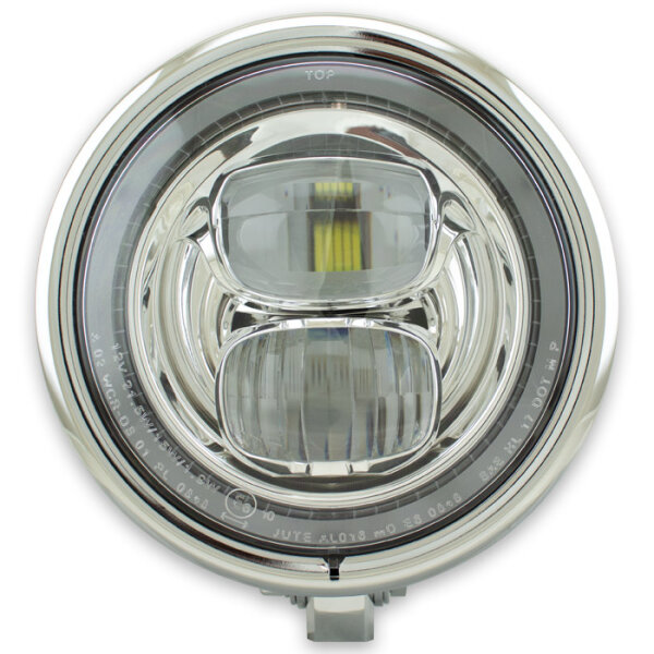 LED-Scheinwerfer PEARL, chrom, 5 3/4 Zoll, Befestigung unten M10